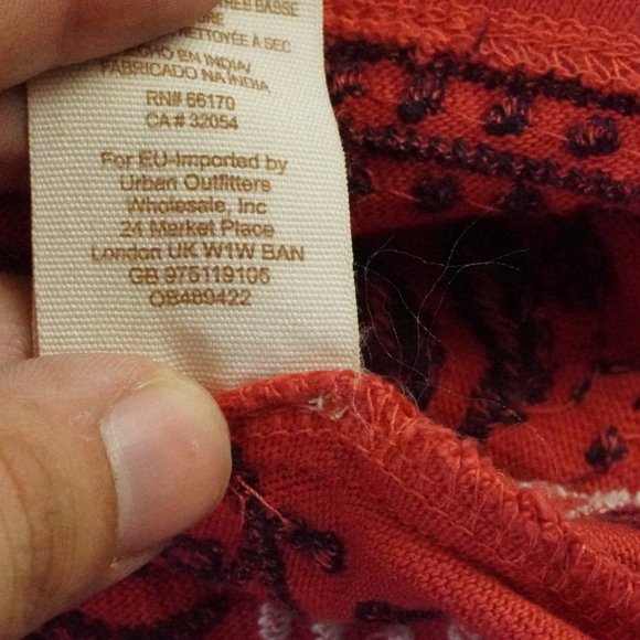 Free People Red and Black Boho Top - Picture 6 of 10